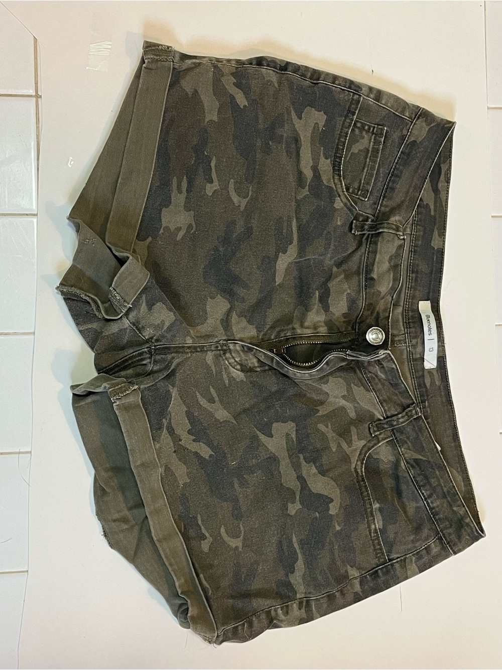 Bluenotes Olive Camo Denim Shorts